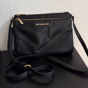 Michael Kors Black Pebbled Leather Crossbody Bag
